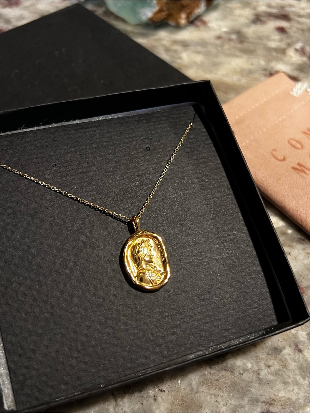 (Moderate Defect) Common Era “Sappho” Gold Vermeil Pendant Necklace